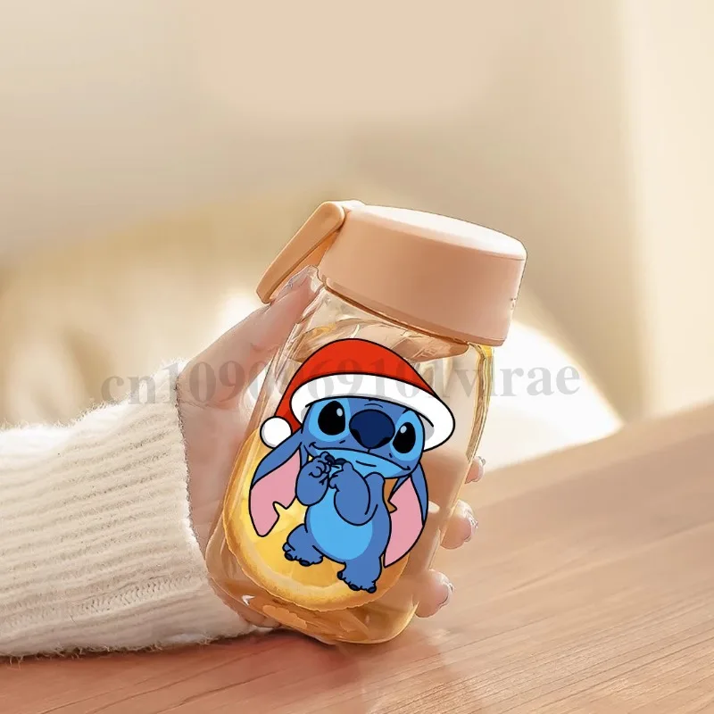 Merry Christmas Disney Lilo & Stitch UV DTF Cup Wrap DIY Glass Water Bottle Transfer Stickers Waterproof Permanent Adhesive Gift