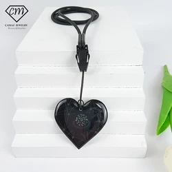 CAMAZ New Me Card Tarjeta Cuántica Terahertz Energy Card Mini Heart Shape Pendant with Silicone Chain