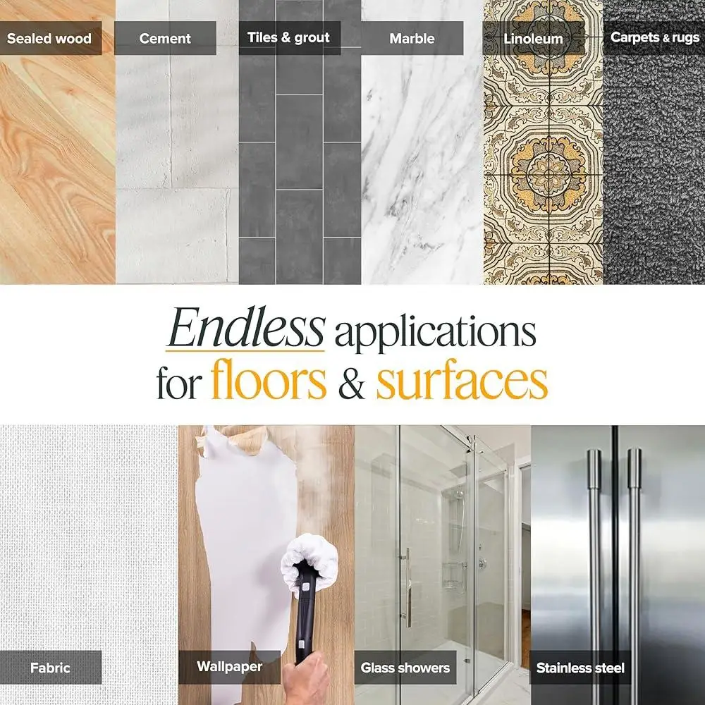 منظف بخار قوي خالي من المواد الكيميائية مكون من 17 قطعة، مجموعة متعددة الاستخدامات، بلاط الأرضيات، تنجيد السيارات، تصميم محمول صديق للبيئة