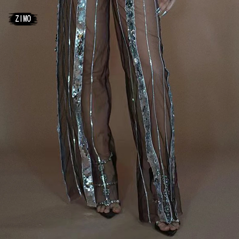 اسحب الملكة ازياء موضة الترتر الأسود حجر الراين حللا النساء منظور تظهر الأداء القطب الرقص ملهى ليلي حفلة DS