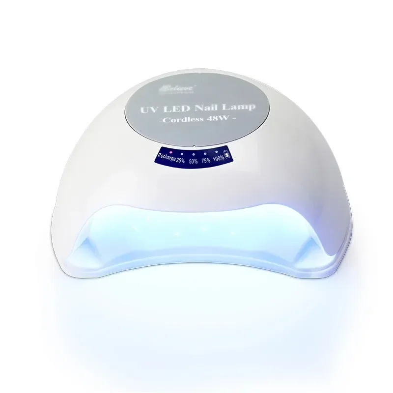 

Dual Chip UV+LED Nail Lamp 48W Pro Cure Wireless Nail Light Rechargeable Gel Dryer Sun Uv Led Nail Lamp Salon Use