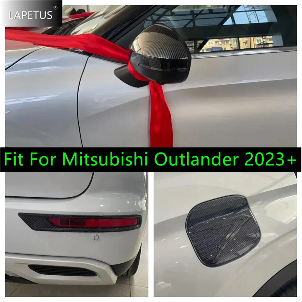 

For Mitsubishi Outlander 2023 2024 Car Accessories Rearview Mirror Shell / Rear Fog Lights Lamps / Oil Gas Tank Cap Cover Trim