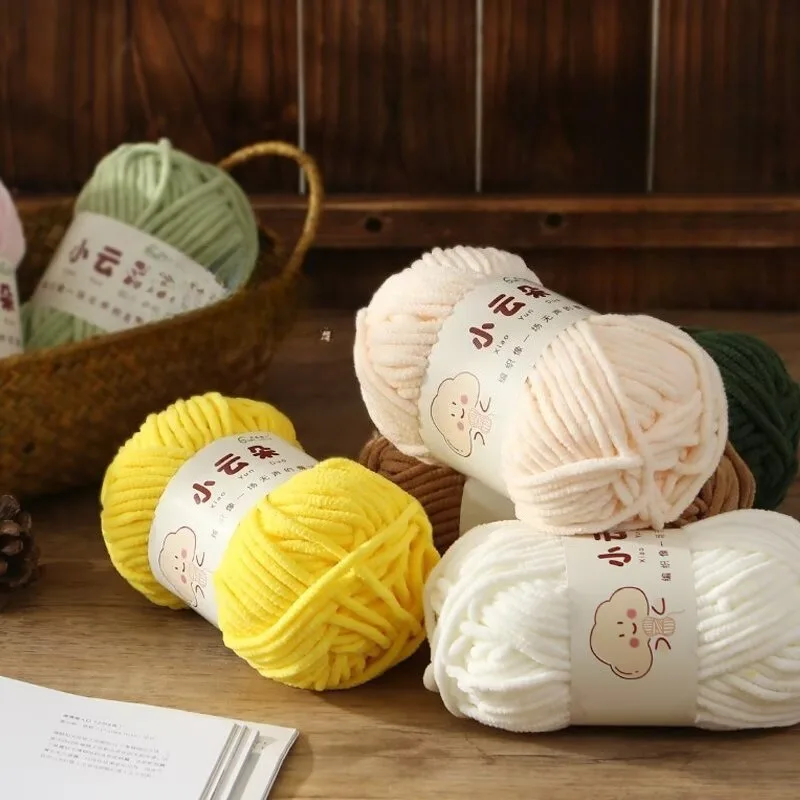50g/Roll Chenille Yarn for Crochet Solid Color Soft Warm Chenille Yarn for Amigurumi Craft Knitting Baby Blankets Plush Toys view 2