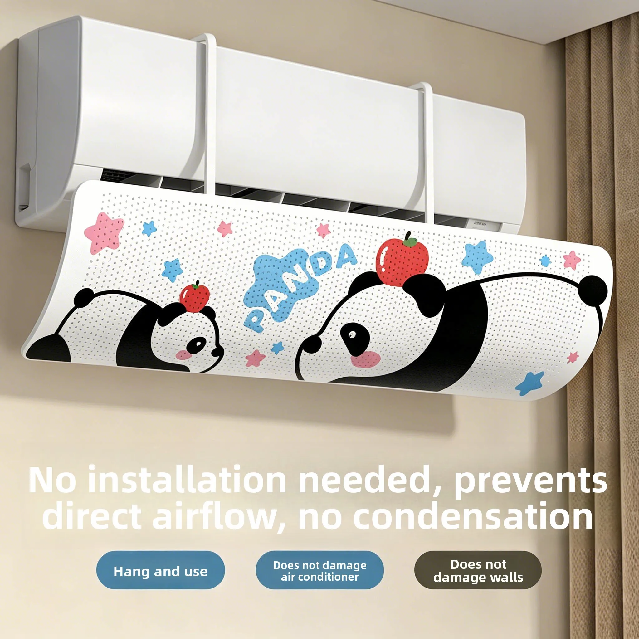 wall-mounted-universal-air-conditioner-windshield-no-install-curtain-baby-moon-guide-windshield-dustproof-family-organizer
