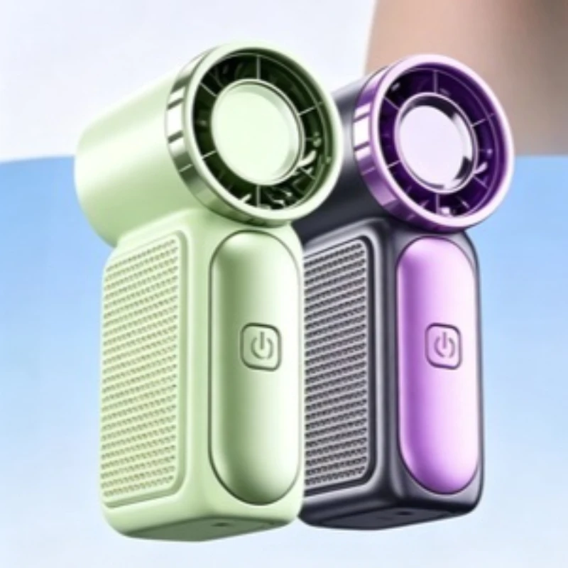 Ventilador Portátil, Creativo y Conveniente, Ventilador de Mano Pequeño, Enfriador de Aire Ligero, para Viajes, Campamento, Aire Libre, con Pantalla LED Digital