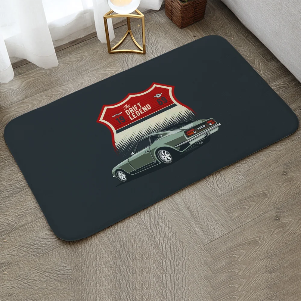 Retro Vintage Car Bathroom Mat for Hallway on the Floor Door Carpet Room Rug Bath Mats Welcome Offers Outdoor Doormat Customized