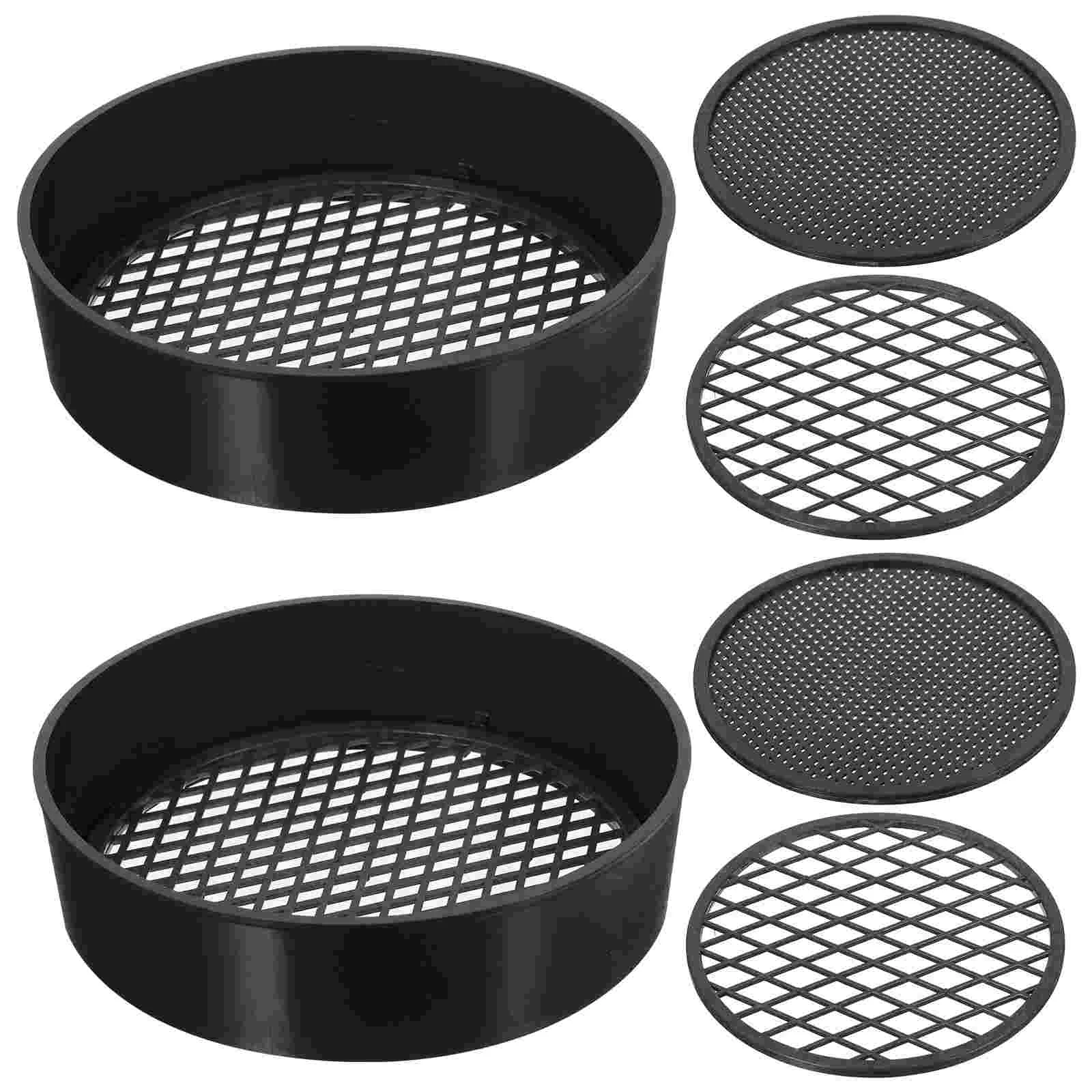 3 Sets Soil Sieve Manual Plastic Sifting Pan Classifier Strainer Grid Gardening Planting Filter Primary School Mesh