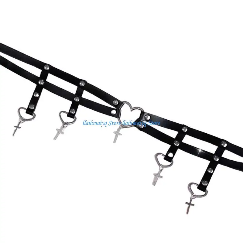 573B حزام الخصر شرابات سلسلة فريدة من نوعها لحزام راعية البقر في النادي على شكل قلب #2