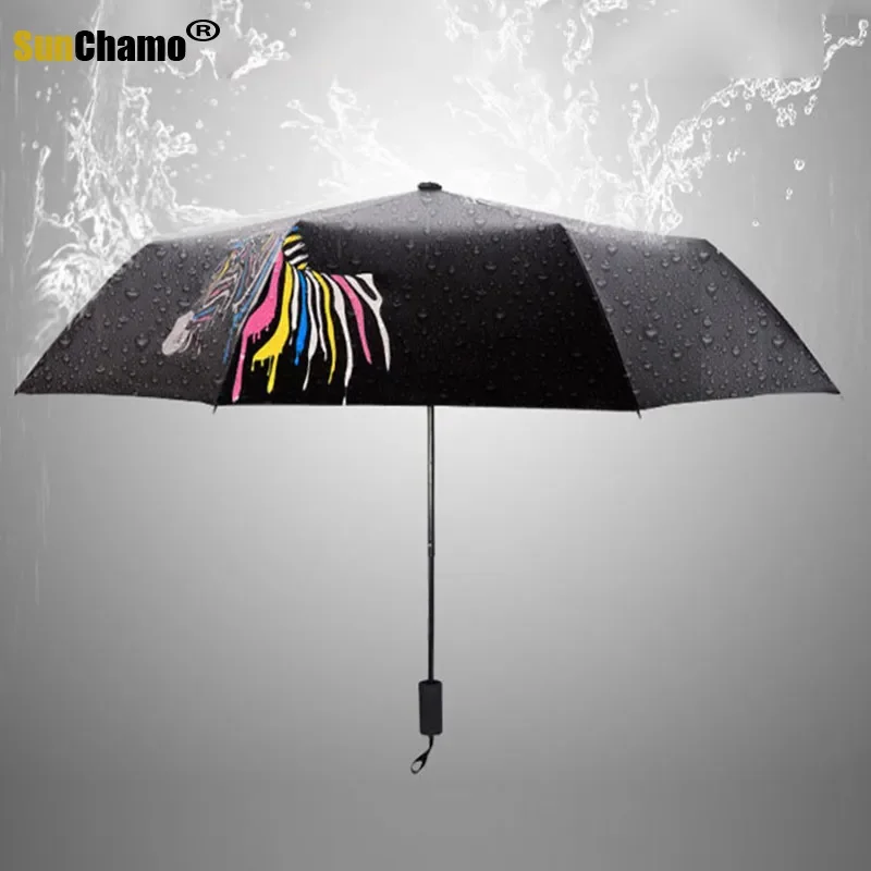 Sunny Automatic Sunshade Folding Small Black Color Changing In Water Umbrellas  Anime Umbrella