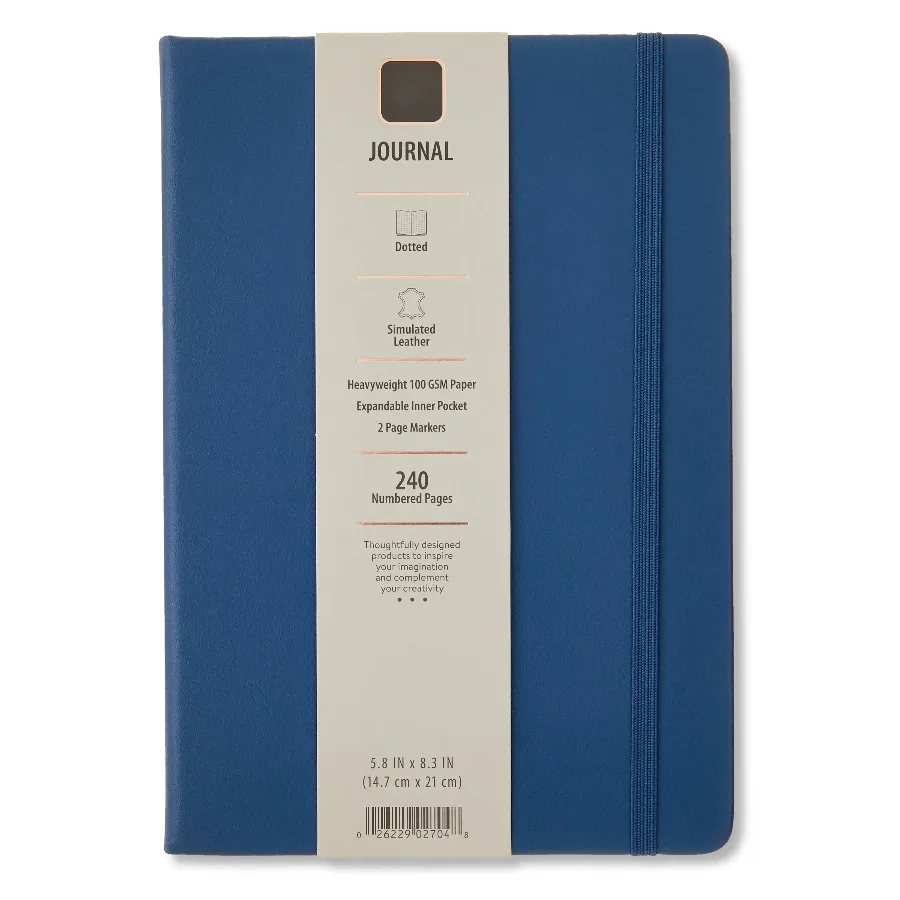 

Simulated Leather Journal, Indigo, 5.8" x 8.3", 240 Dotted Pages