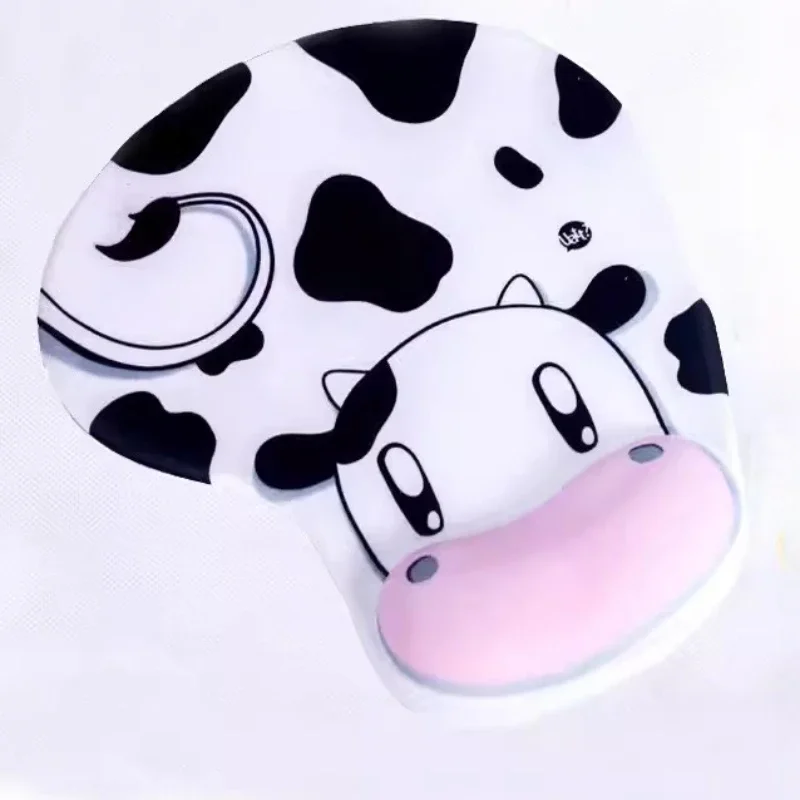 Cartoon Cow Mouse Pad with Wrist Rest for Computer Laptop Notebook Small Size Pad Keyboard Deskpad Home Office Desk Accessories