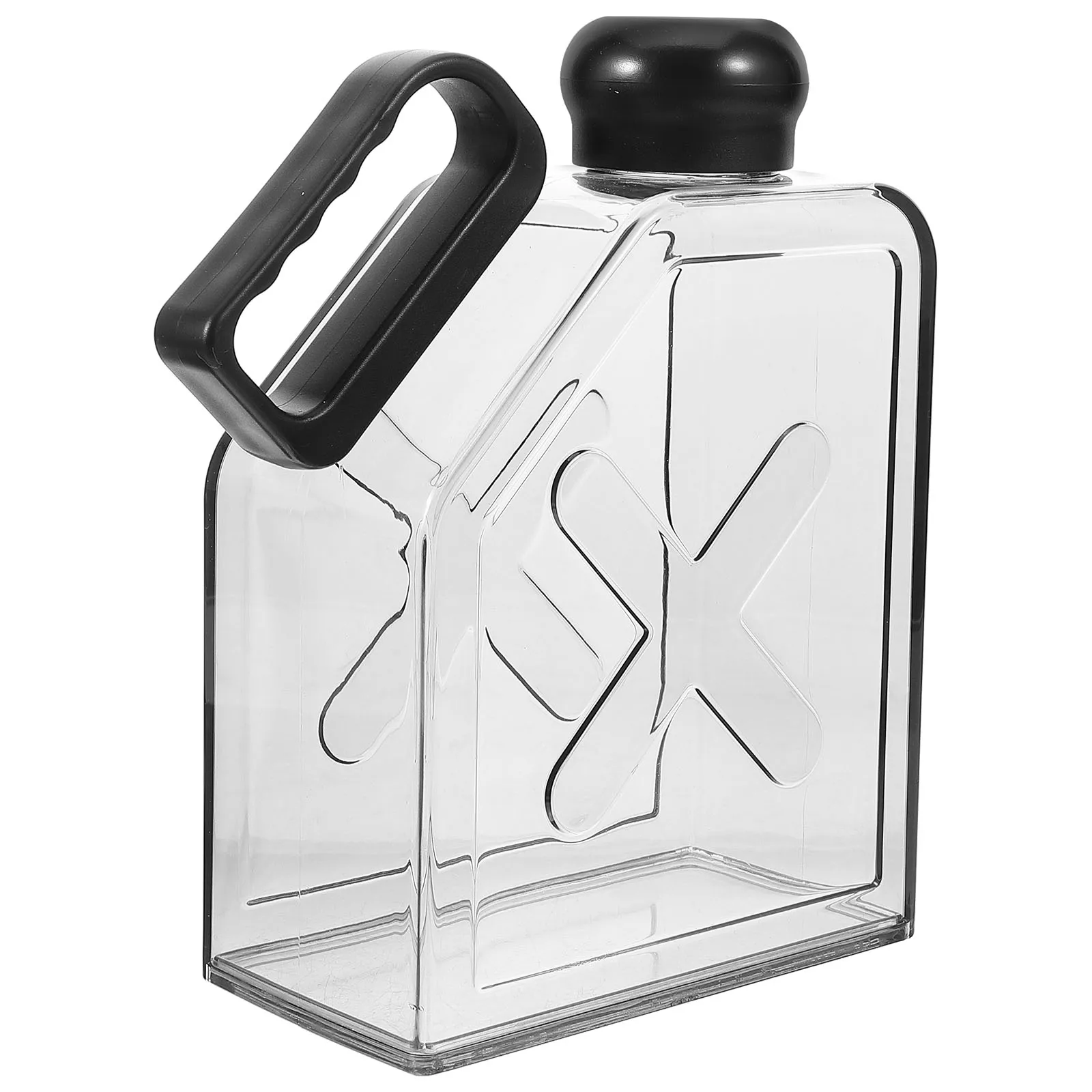 

Portable Flat Sports Water Bottle Flask for Travel Black Transparent H held Fitness Drinking Container Storage Jug A5