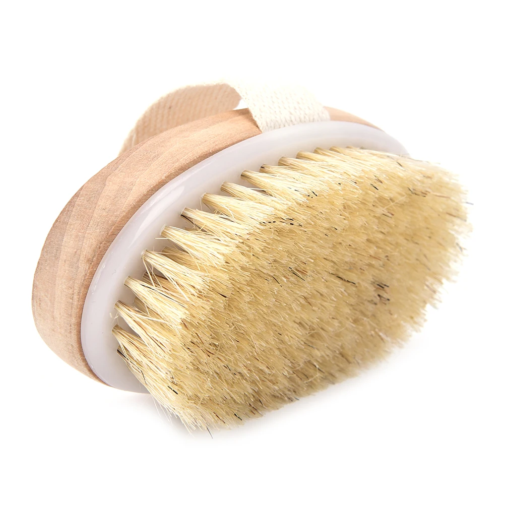 Hot Dry Skin Body Natural Bristle Massage Brush Soft SPA Brush Bath Bathing Massage Brush