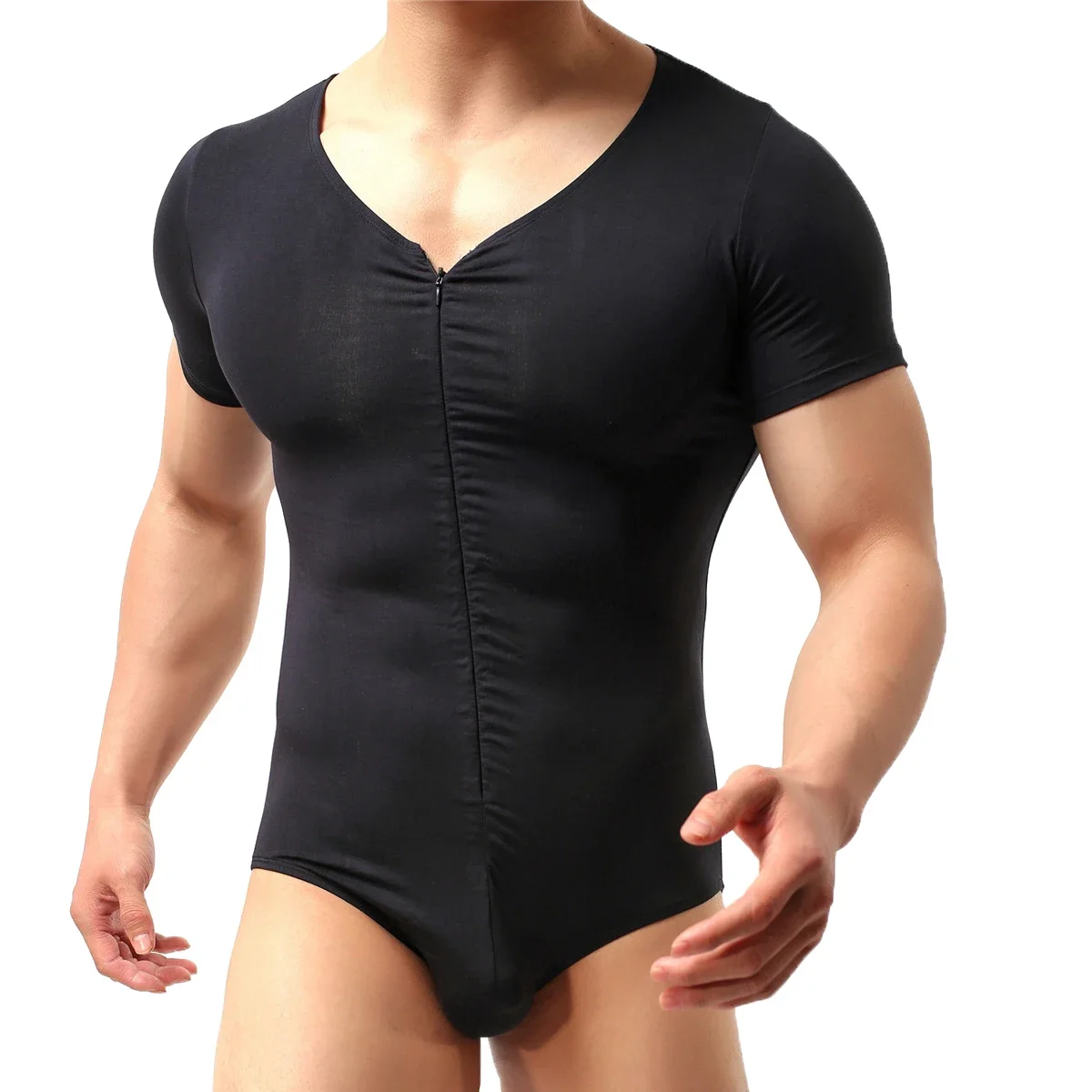 

Sexy Mens Undershirts Zipper Modal Jumpsuit Wrestling Singlet Men Bodysuits Leotard Male One-piece Men Lingerie Briefs Underwear