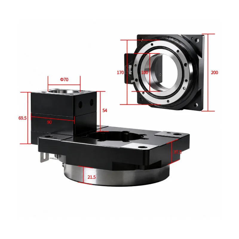 SLPA200 High-precision Hollow Rotary Platform for 80 Servo & NEMA34 Stepper Motor 1 arcmin, 360° Turntable Plate Sensor