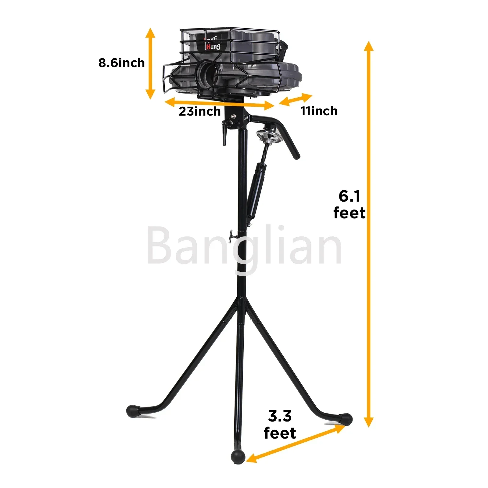 Dual-Wheels 2 In 1 Baseball & Cricket Pitching Machine, Angle And Speed Adjustable, 30 To 95 MPH