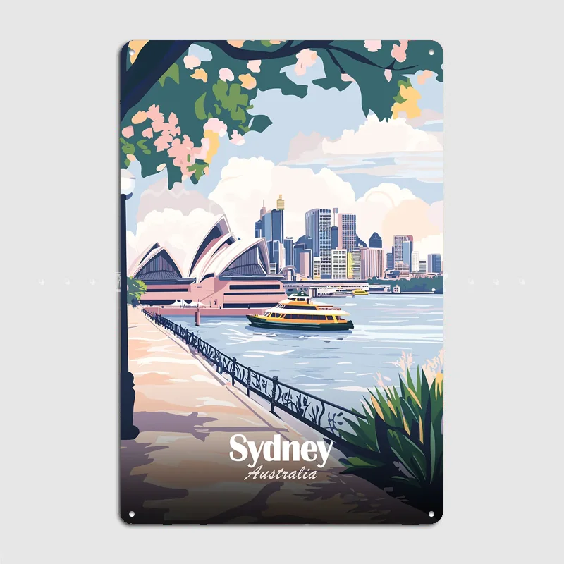 Sydney Australia Travel Poster Metal Sign Room Decor Life Wall Custom Bedroom Indoor Home Wall Decor Posters Room Decoration