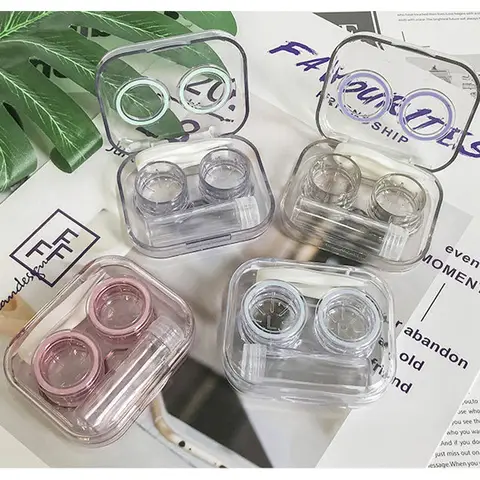1PC New Transparent Contact Lenses Case Mini Portable Travel Contact Lenses Box Beautiful Pupil Lenses Container Storage Case