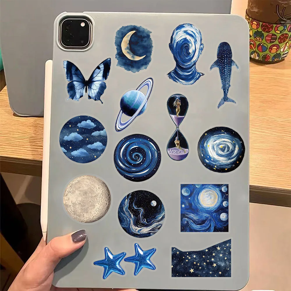 50 قطعة من ملصقات الحيوانات الأليفة الإبداعية من Blue Sky Sci Fi، كتيبات يدوية للأمتعة، مكبرات صوت للتزلج على كوب الماء