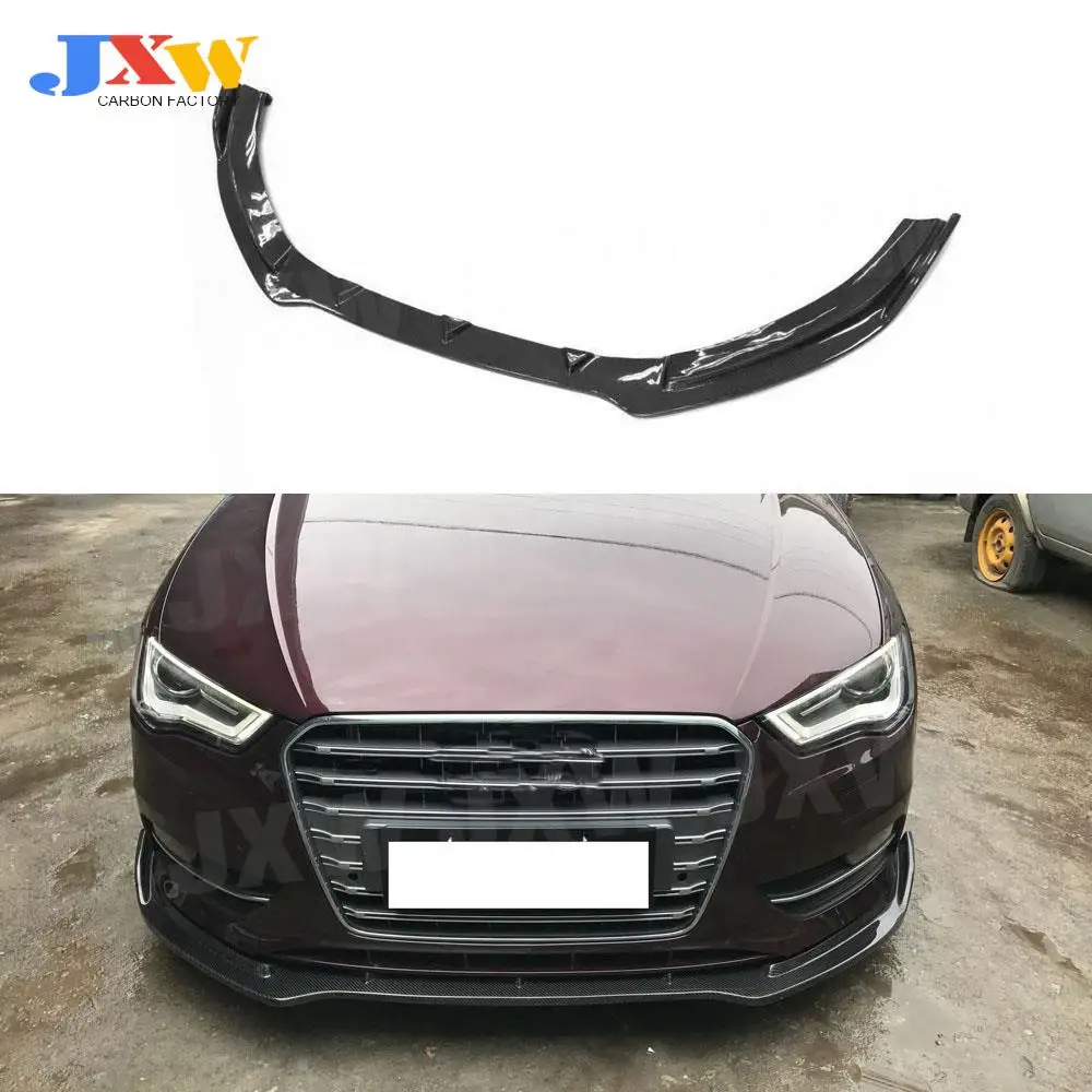 Carbon Fiber Front Lip Spoiler For Audi A3 Sline S3 4 door 2014 2015 2016 Head Bumper Chin Guard Car Styling