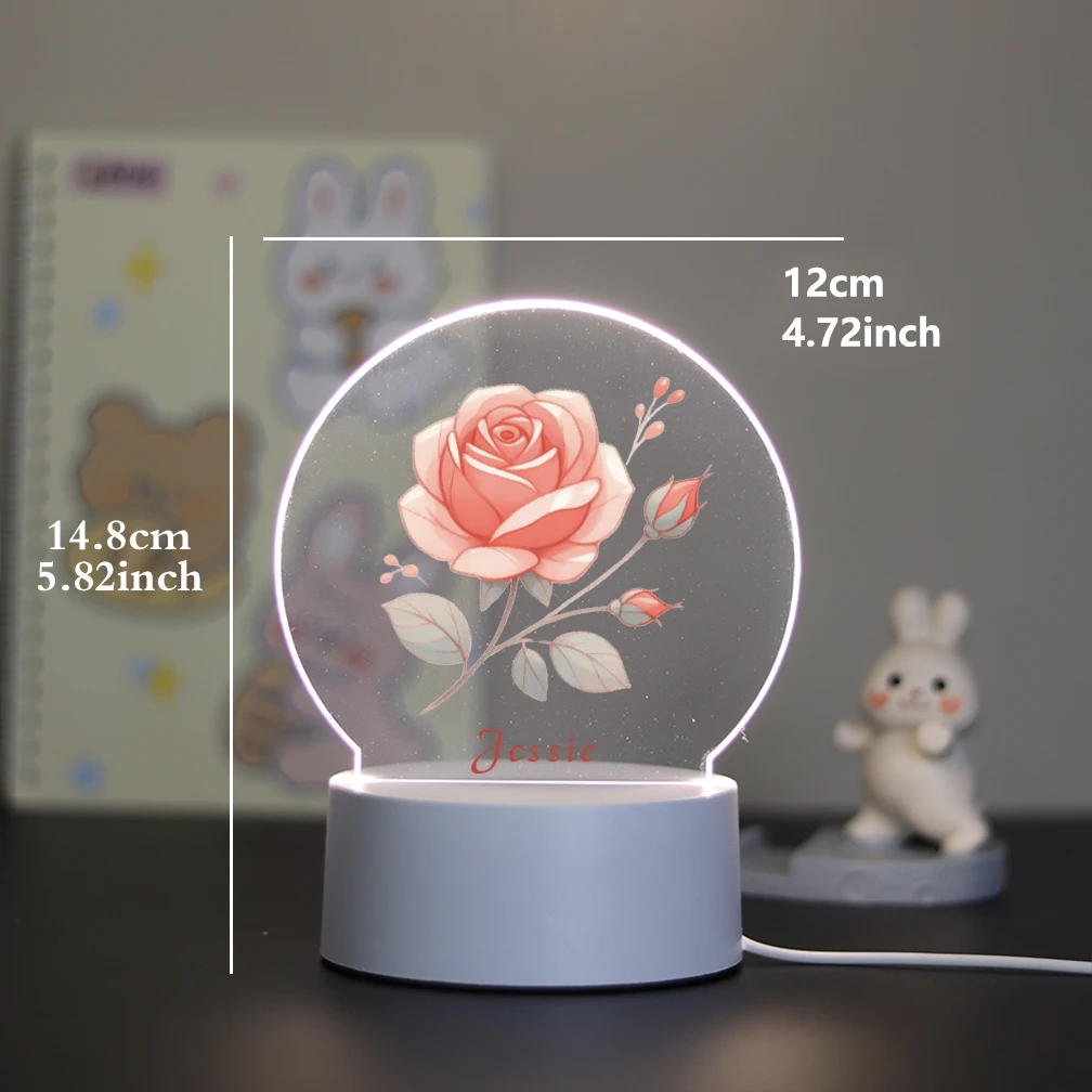Customized Rainbow Pattern USB Night Light 3D Stereoscopic Vision Home Decoration Dining Table Living Room Atmosphere Light Warm