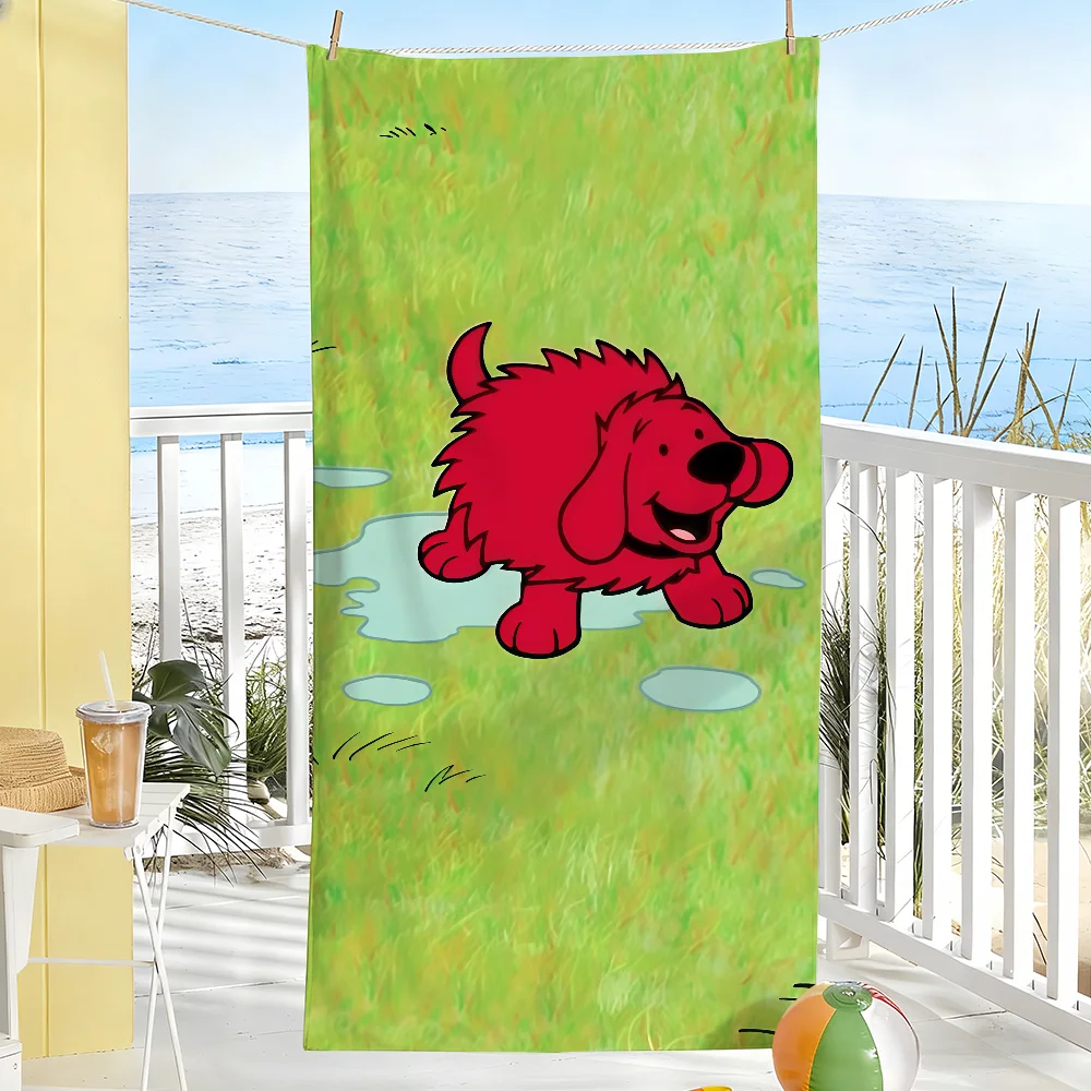 Cartoon C-Clifford the Big Red D-Dog-S Towel Sports Quick Dry Travel Camping Sandproof Soft Light Large Beach Towel - view 5