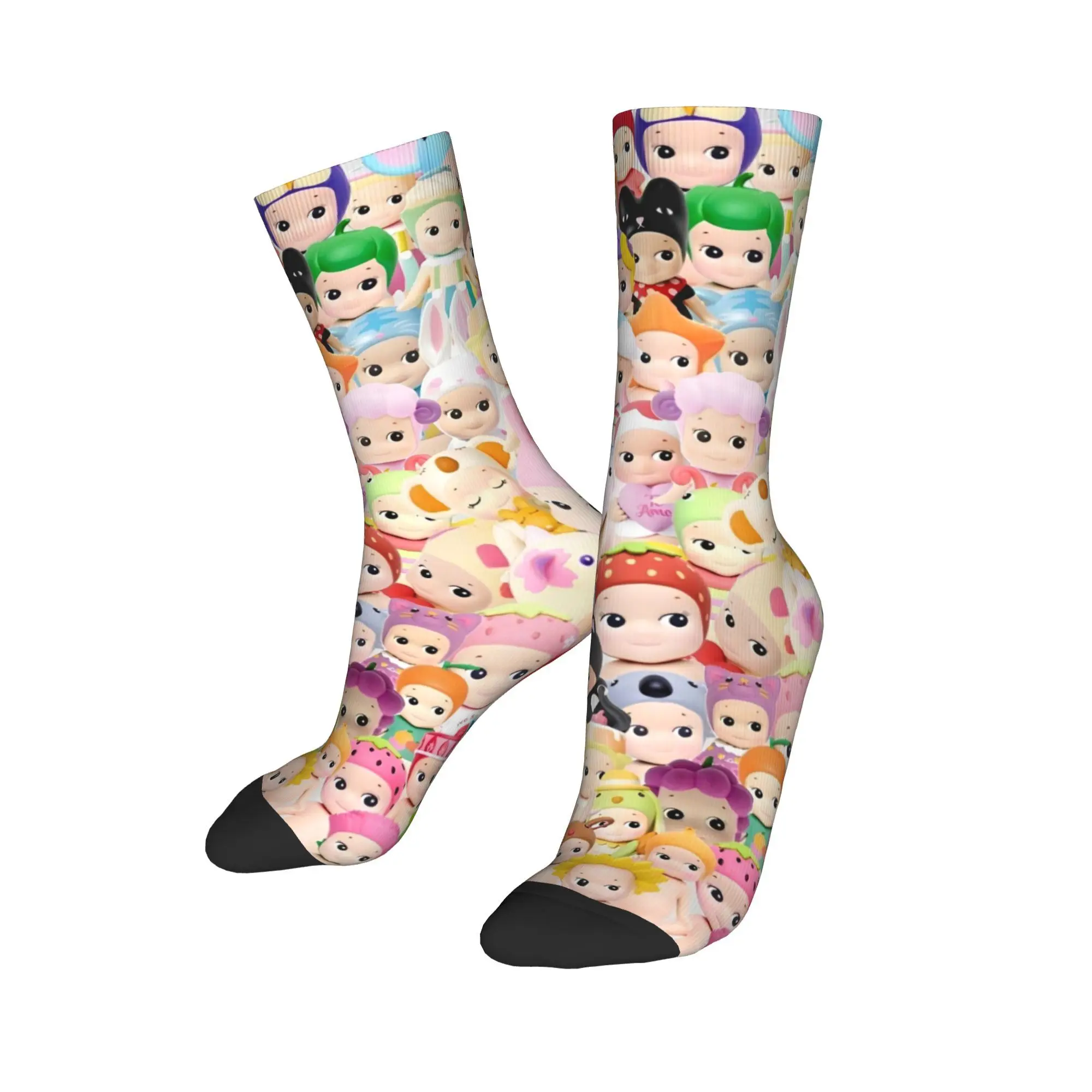 Bunny Sonny Angels Collage Cartoon Sock Happy Funny Men Socks Harajuku Polyester Cute Smile Skateboard Women Socks Autumn Winter