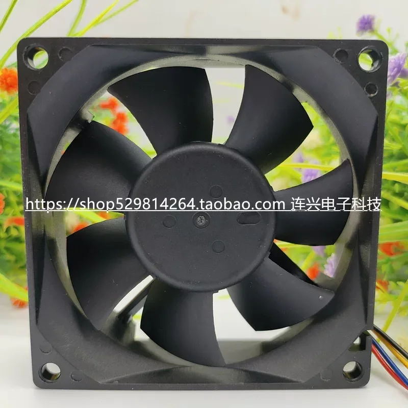 for Delta QFR0824UH 24V 0.44A 8CM 8025 4-Wire Temperature Control Speed Regulation DC Cooling Fan