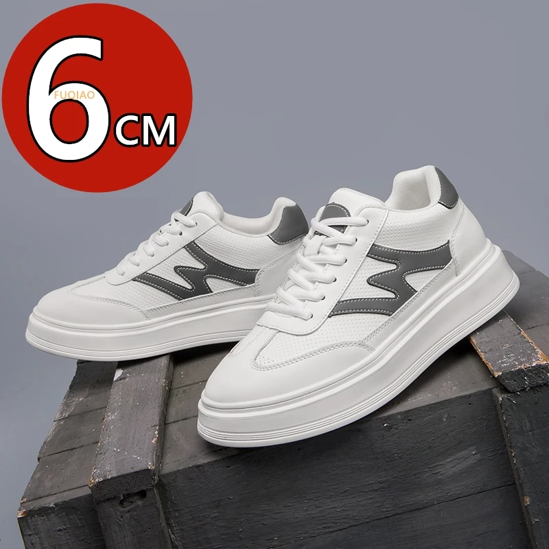 

6cm Invisible Height Increasing Shoes for Men Thick Sole Casual Sneakers Comfortable Breathable Fashion Elevator Shoes Non Slip