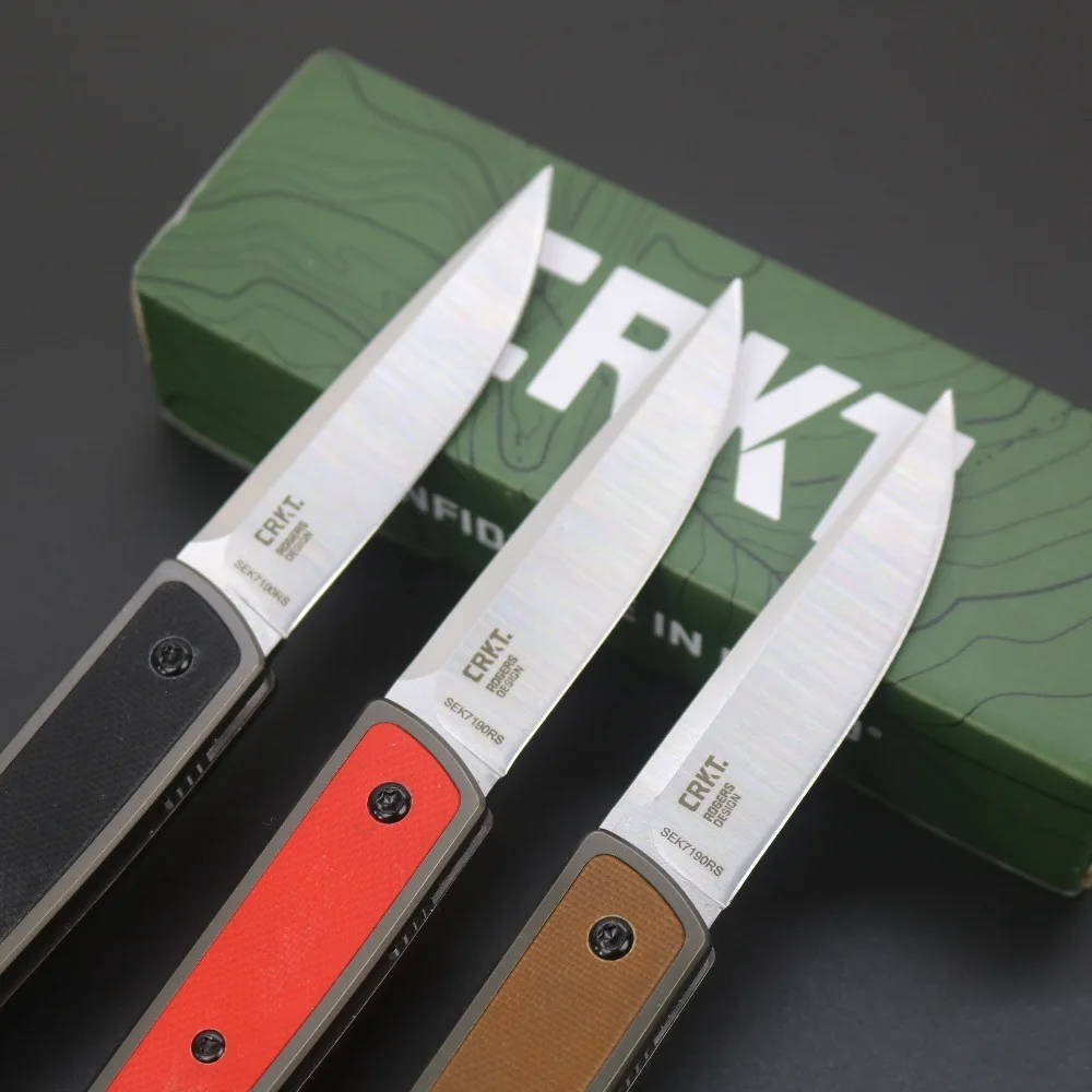 CRKT7190 سكين جيب مريح للاستخدام الخارجي للتخييم المنزلي سكين حاد قابل للطي غير مقفول