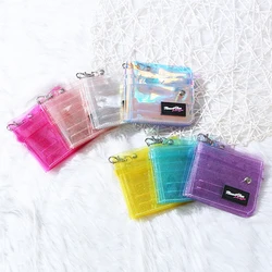 Transparent Women Purse PVC Laser Clear Jelly Bag Mini Money Credit Card Holder Clear Wallet Bags Ladies Purse With Neck String