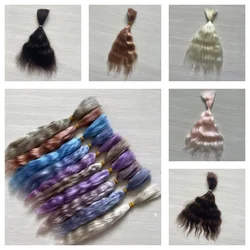 Light golden Reborn Dolls Handrooted Mohair Dolls Hair Wig Blue / Purple/ Coffee /Milky Brown Colors Mohair Hair for BJD Dolls