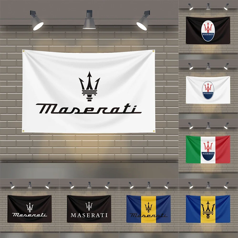 3x5 Ft M-Maseratis Racing  Flag Polyester Printed Cars Flags for Room Garage Decor