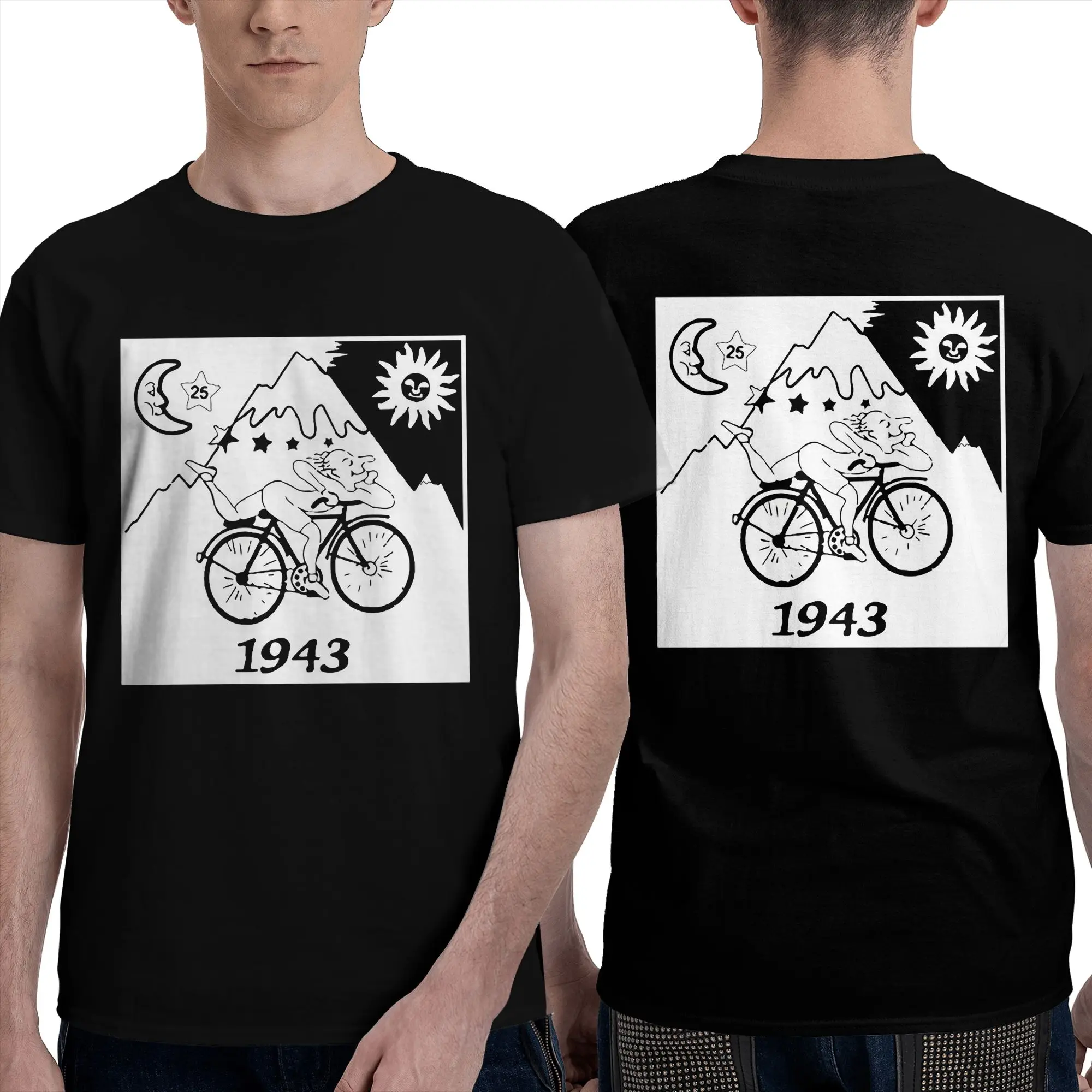 Discovery Of LSD Albert Hofmann Men T-Shirt Double Sided Oversized T Shirts Men's Crew Neck Cotton Tees Short Summer Male