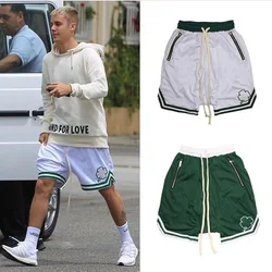 2024 Men's New Loose Shorts Summer Beach Pants Breathable Mesh Sweatwicking Fitness Basketball Pants