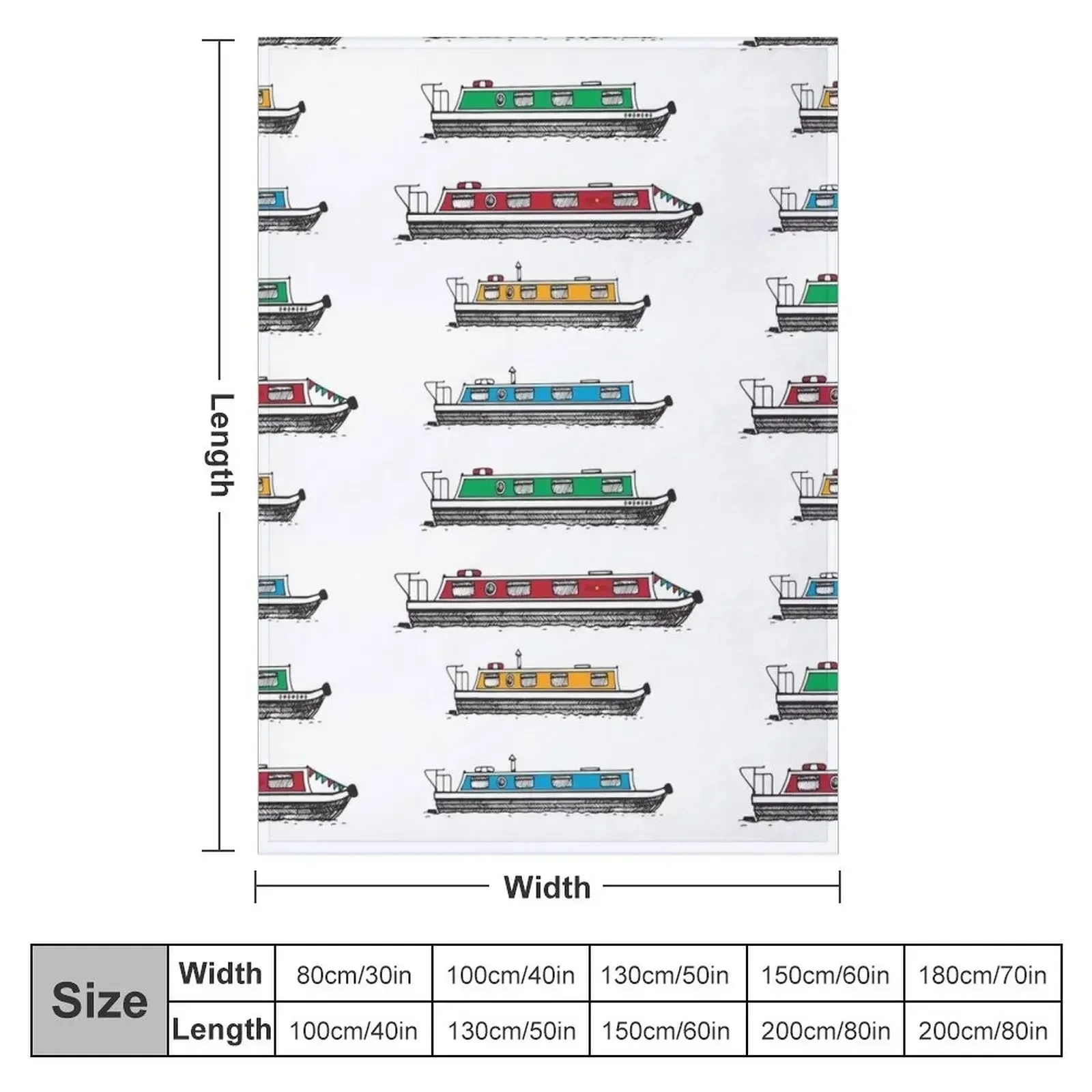 Narrow Boat,Narrow Boats, Canals, Barge, Illustrated Tribute Throw Blanket Designers Flannel Blankets