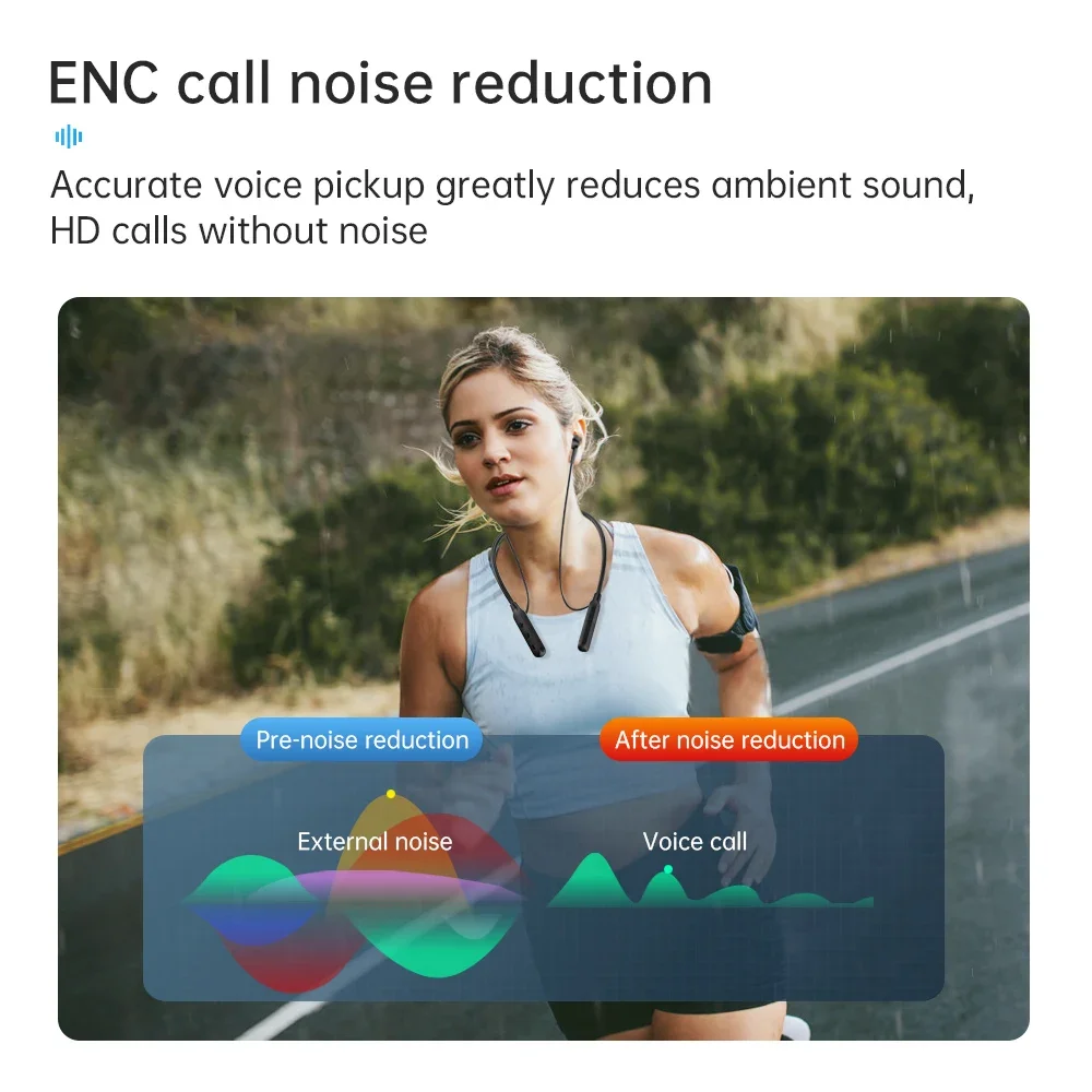Auriculares inalámbricos Bluetooth con banda para el cuello, intrauditivos con micrófono, batería larga, Auriculares deportivos de alta calidad