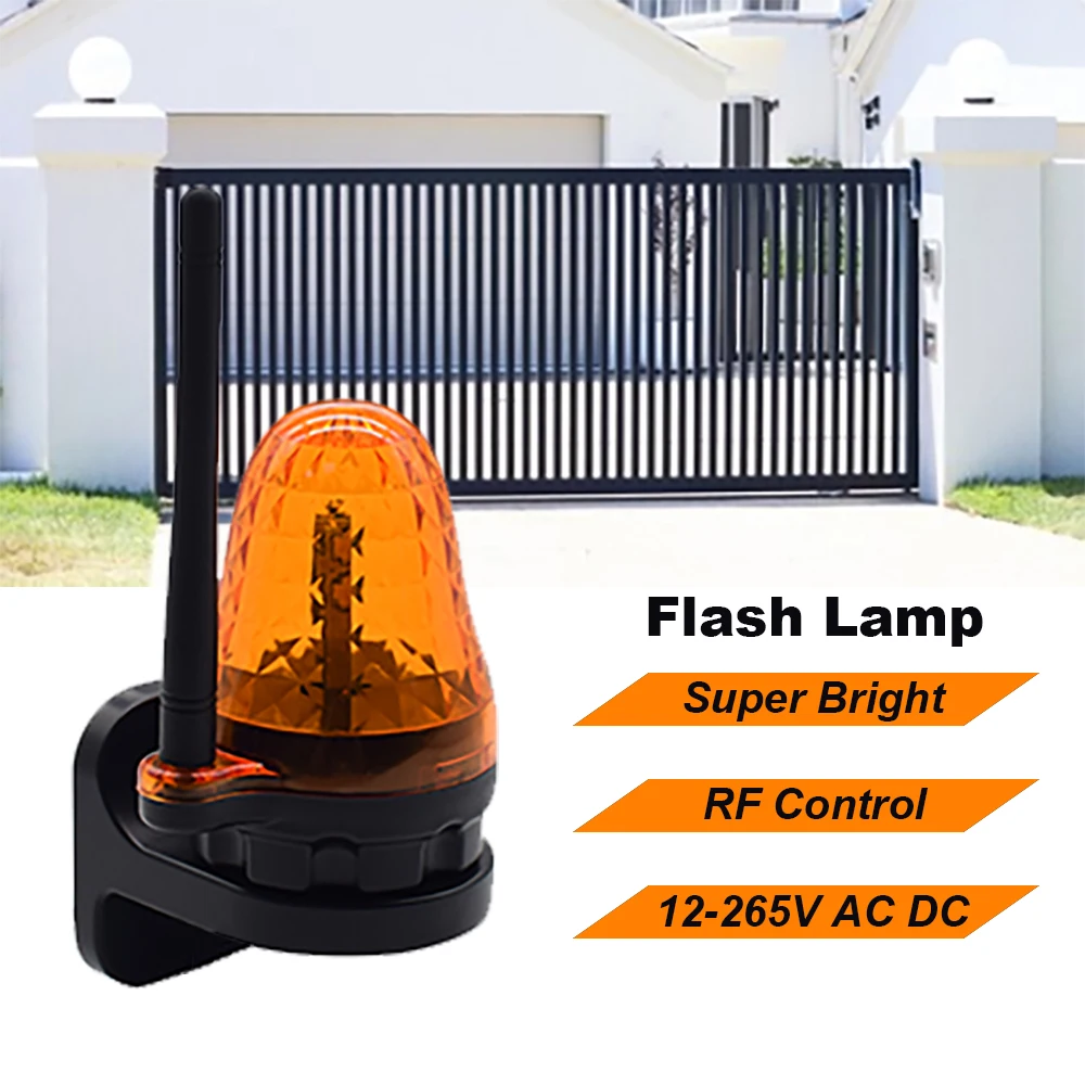 Imagem -06 - Outdoor Led Signal Alarm Light Strobe Piscando Lâmpada de Aviso de Emergência Wall Mount para Abridor de Portão Automático 24v 110v 220v