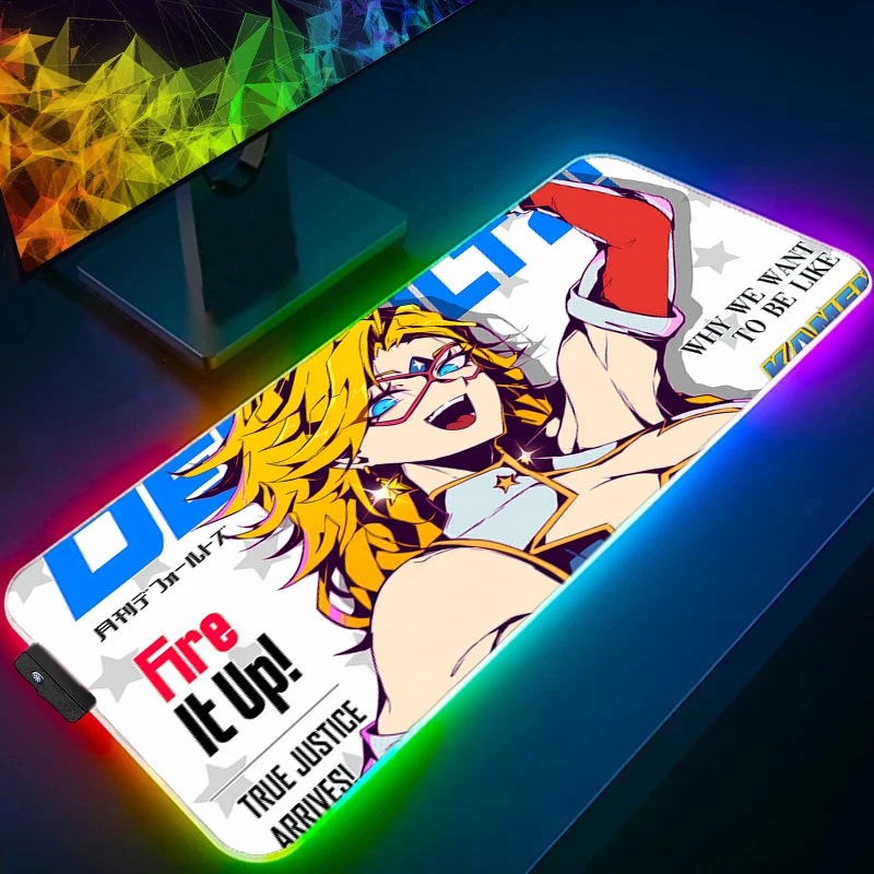 

LED Mouse Pad Anime Gamer Gaming Accessories Varmilo Cute Keyboard Pad RGB PC Computer Sexy Girl Desk Mat Carpet Kawaii Mousepad