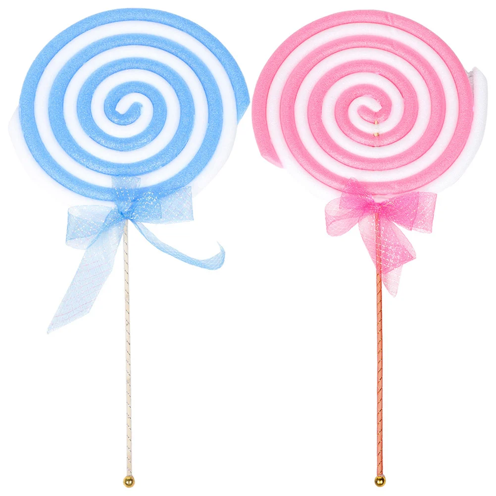 

2pcs Foam Lollipop Props Large Fake Candy Decorative Ornaments For Photography Party Scene Hawaiian Carnival Christmas Cosplay