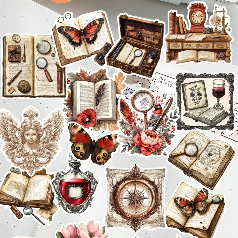 

18 шт. винтажных наклеек с бабочками в стиле ретро для декора, забавные наклейки для скрапбукинга, дневников, телефонов, альбомов, планировщиков
