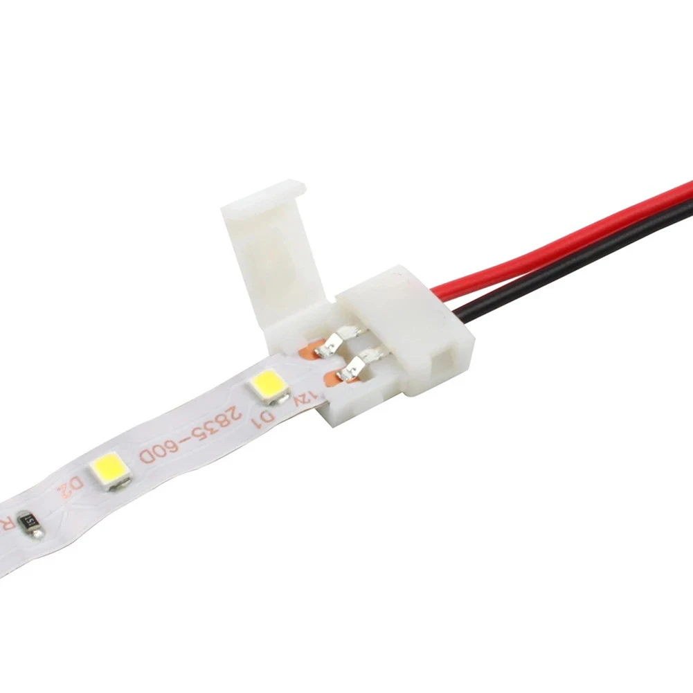 

Brand New High Quality LED Strip Connector Truck Lighting PVC Parts 10mm Replacement Single 2-pins Accessories
