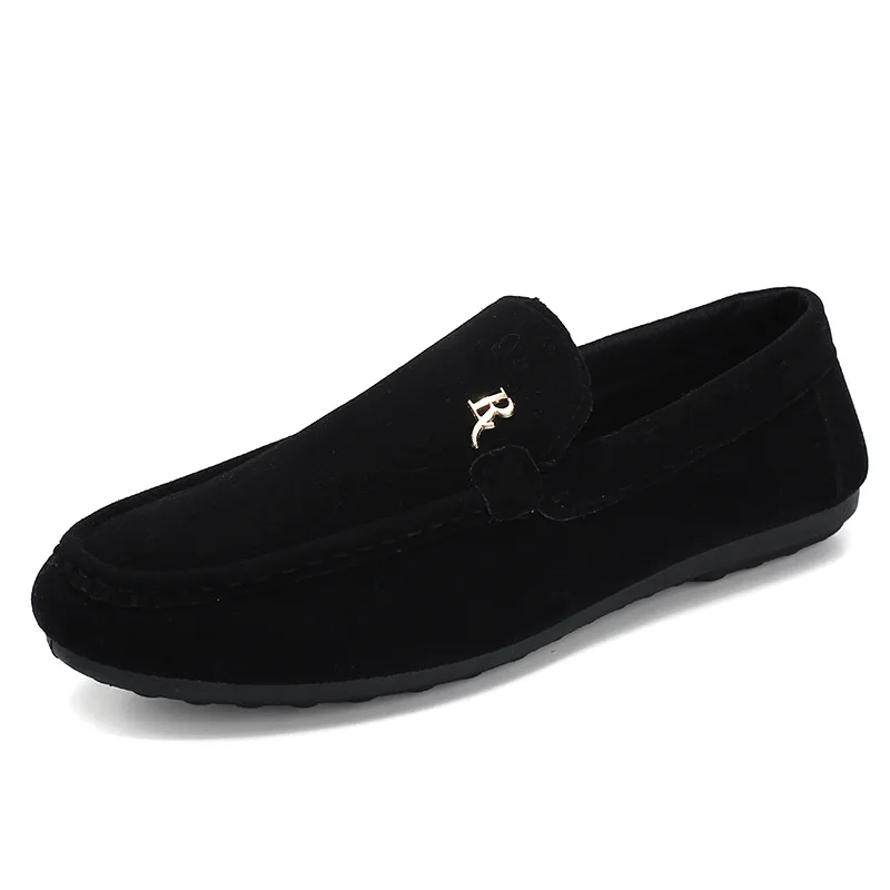 2023 Shoes for Men Soft Comfortable Black  Mens Loafers Brand Fashion Slip-On Flats Sneakers Moccasin Driving Casual Shoes