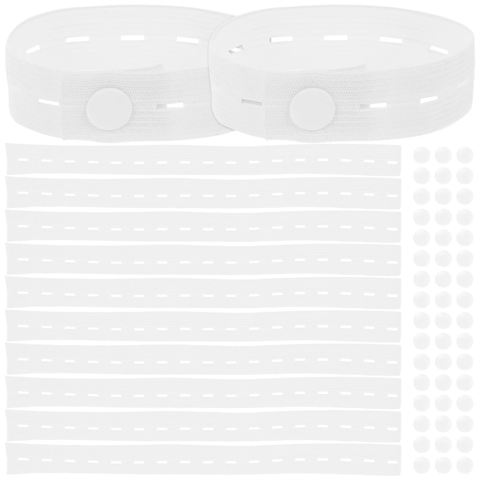 

50Pcs Adjustable Clothes Storage Elastic Band Reusable Garment Organizing Strap with Multiple Button Holes for Drawer Cabinet