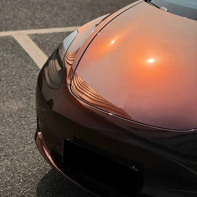 Hochwertige, glänzende PVC-Autofolie aus Vinyl, schwarz, rot, Chamäleon-Farbschutzfolie für die Karosserieoberfläche, Aufkleberverpackung