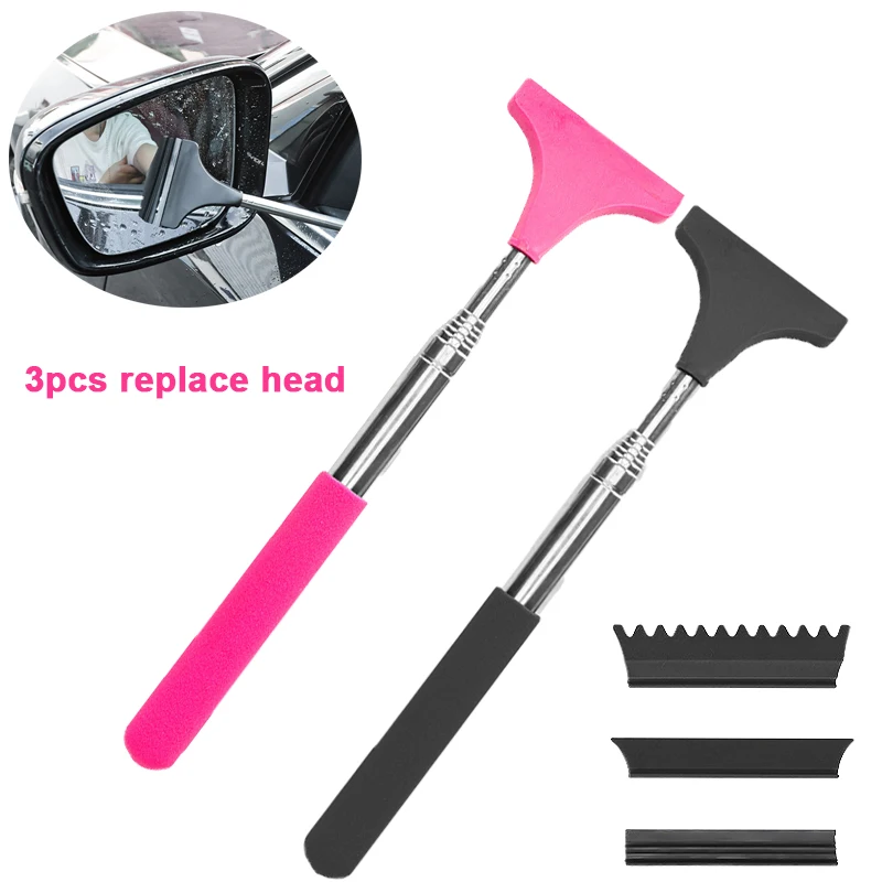 Multifunctional Car Scraper Window Wiper Extendable Snow Scraperfor Car Windshield Rearview Mirror Cleaning Tools