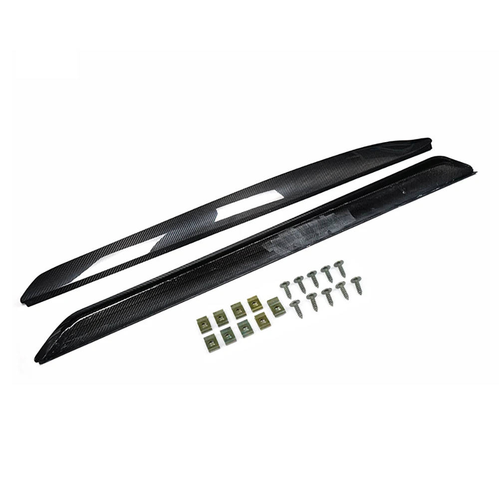 Real Dry Carbon Fiber Side Skirt Moulding Rocker Trim Strips Panel Decoration Modification For FIAT 500 ABARTH 595 695 2016-2024