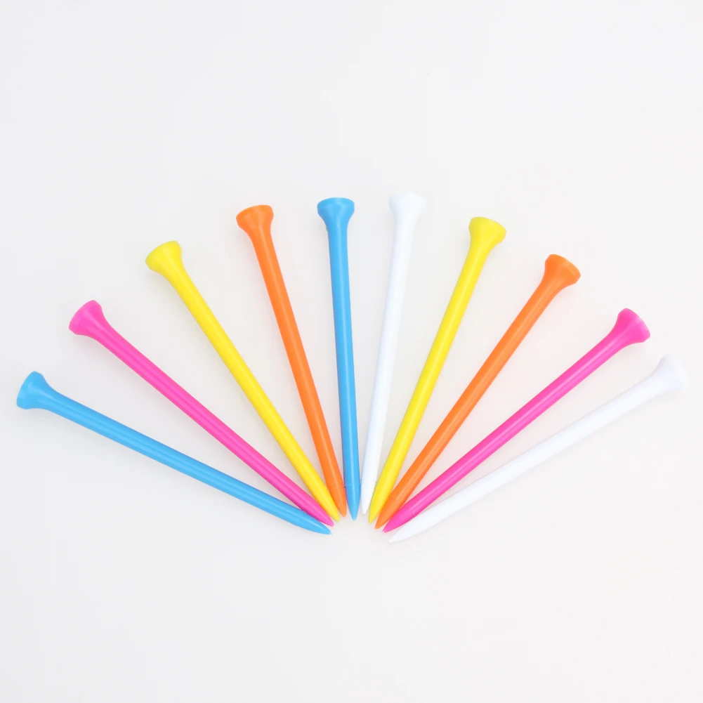 

100pcs 100mm Mixed Color Plastic Golf Ball Tee Golf Holder Training Aid