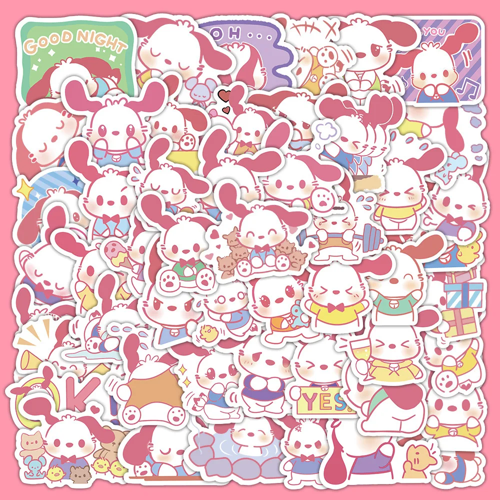 10/30/60PCS Kawaii Sanrio Pochacco Cartoon Sticker Cute Graffiti Decoration Phone Case Luggage Water Cup Guitar Decal Kids Toy