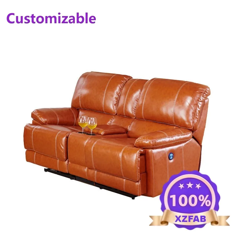 Factory Direct 2026 European Shadow Bar First Class Space Cabin Double Sofa Reclining Leather Multifunctional Home Theater Sofa